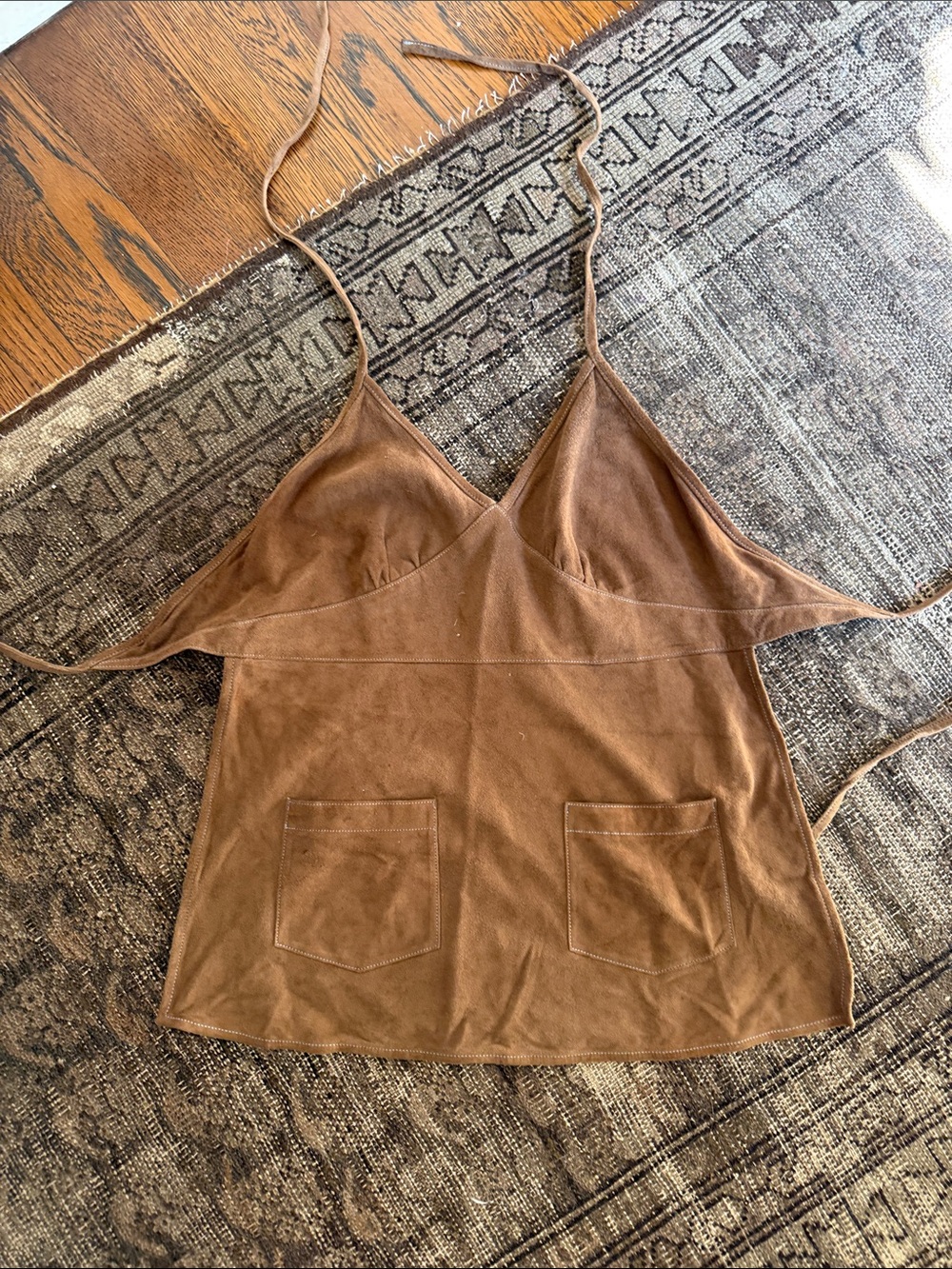 Small GAP Brown Suede-Look Camisole with Front Pockets